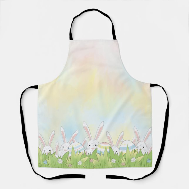 Ostern niedlicher Hase und Eier Schürze (Vorderseite)