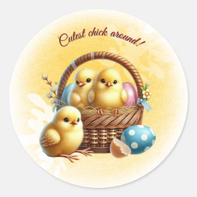 Ostern Niedlicher Kick um! Runder Aufkleber (Vorderseite)