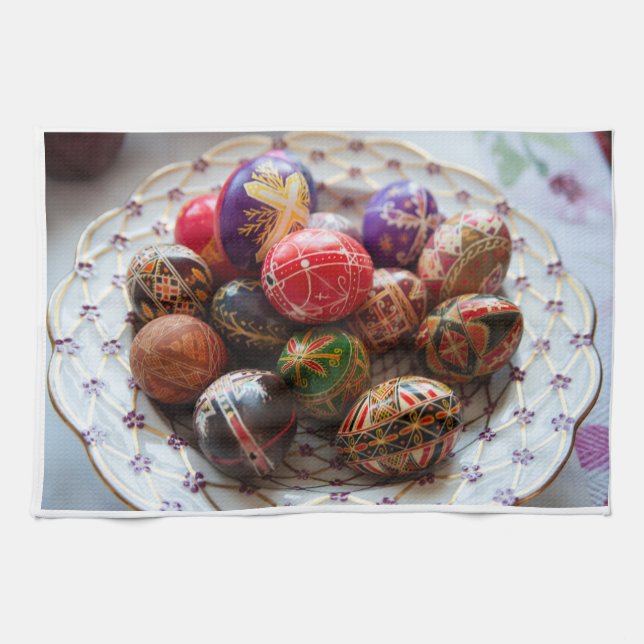 Ostern - Orthodoxe Pascha Korbwäsche Handtuch (Horizontal)