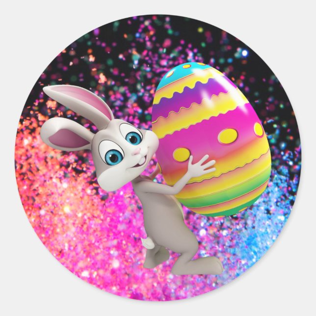 Ostern Osterhase Ei Holiday Sparkone Runder Aufkleber (Vorderseite)