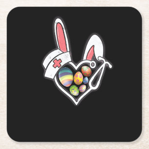 Ostern Pflegehase Osterei Rechteckiger Pappuntersetzer