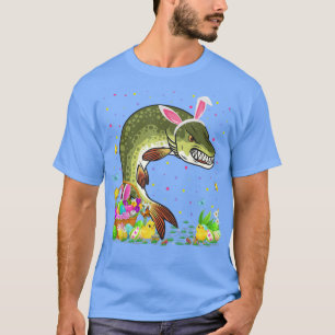 Ostern Pike Fisch Bunny Egg Jagd Pike Ostern T-Shirt