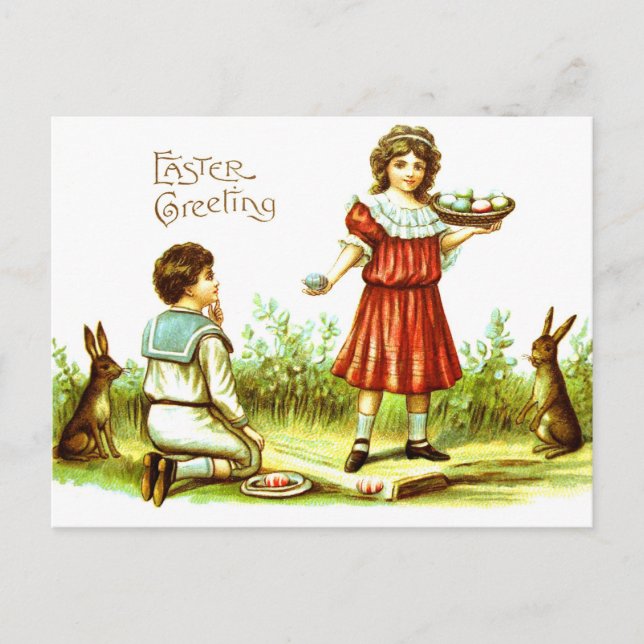 Ostern-Postkarten-viktorianische Feiertagspostkarte (Vorderseite)