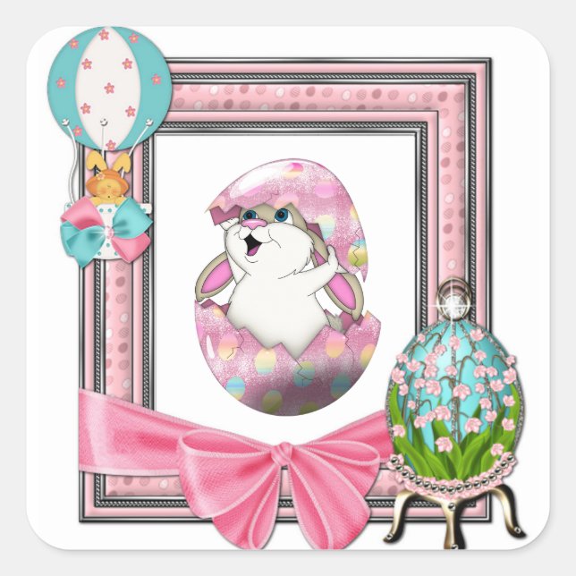 Ostern Quadratischer Aufkleber (Vorderseite)