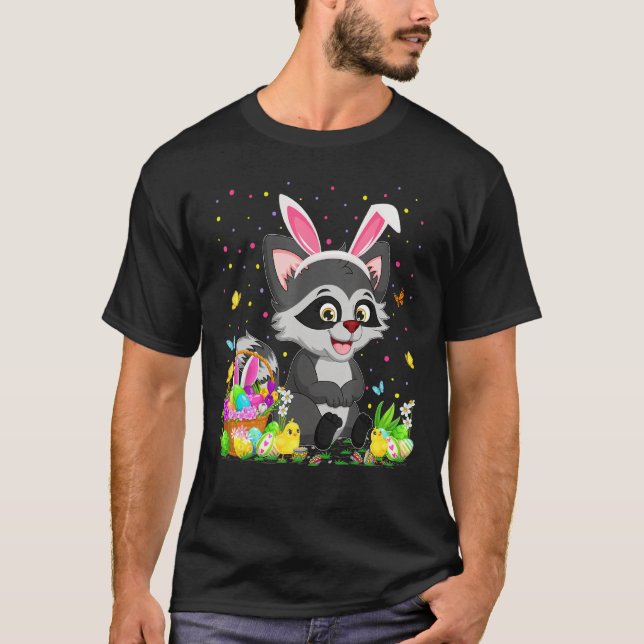 Ostern Raccoon Bunny Egg Jagd Raccoon Osterreich S T-Shirt (Vorderseite)