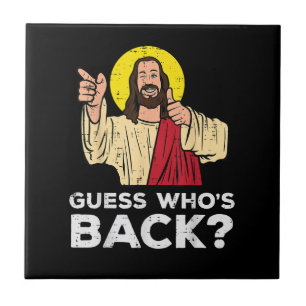Ostern Rate wer zurück ist Jesus Lustig Religiös Fliese