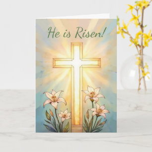 Ostern Religiös Er ist auferstanden Freudiges Kreu Karte