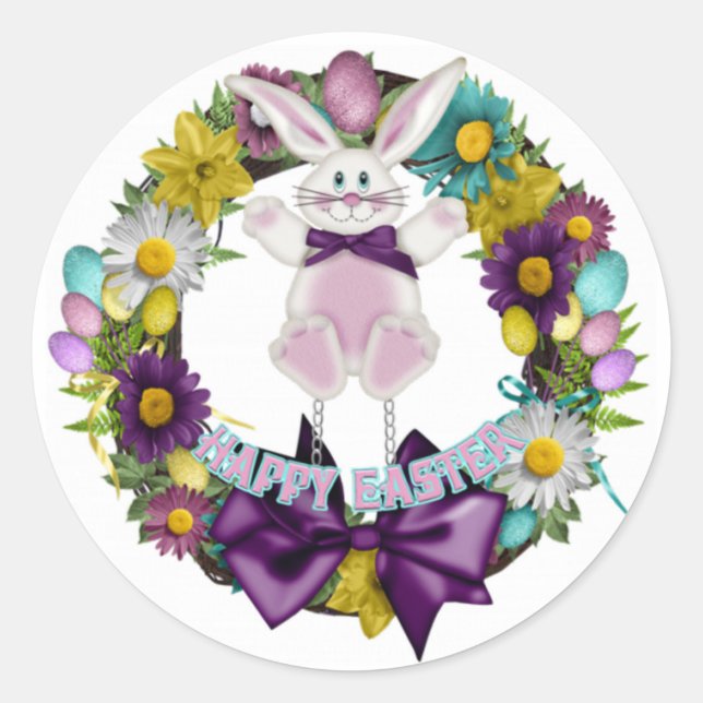 Ostern Runder Aufkleber (Vorderseite)