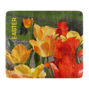 OSTERN Schneidbretter Tulpen Blumen Küchengeschenk Schneidebrett
