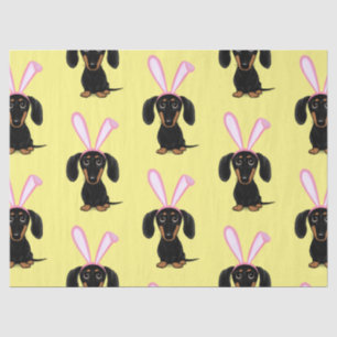 Ostern Schwarzer Hund Tan Dackel Seidenpapier