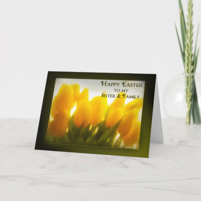 Ostern - Schwester und Familie Feiertagskarte (Vorderseite)