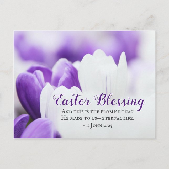 Ostern Segen 1John 2:25 Dies ist das Versprechen, Postkarte (Vorderseite)