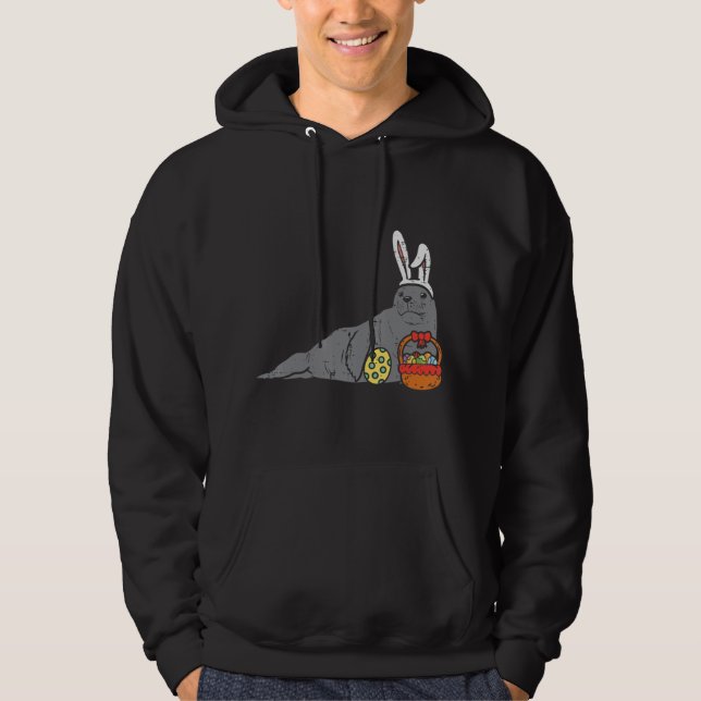 Ostern Siegel Bunny Eggs Basket Niedlich Sea Lion  Hoodie (Vorderseite)