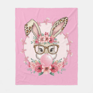Ostern Süße Florale Hase Leopard Geschenk Fleecedecke