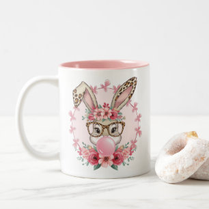 Ostern Süße Florale Hase Leopard Geschenk  Zweifarbige Tasse