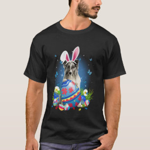 Ostern Süße Shetland-Schäferhund-Hundefan-Hasen-Ei T-Shirt