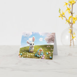 Ostern Süßer Osterhase mit Osterkorb Karte
