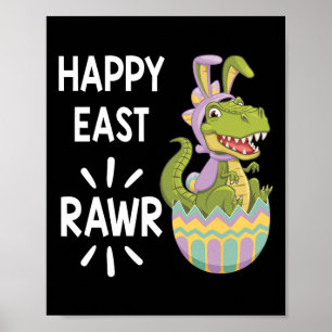 Ostern T Rex Dinosaur Bunny Egg Happy Eastrawr Tod Poster