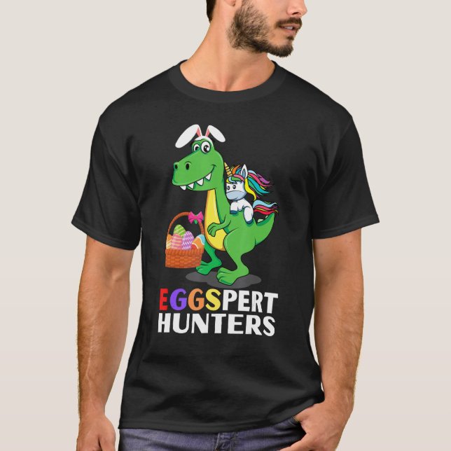 Ostern T Rex Dinosaur Bunny Unicorn Egg Jagd Kinde T-Shirt (Vorderseite)
