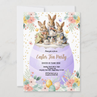 Ostern Tee Party Aqua-tonisches Bellinzona Lila Pa Einladung