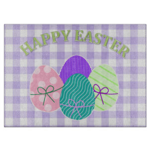 Ostern und Frühjahr Land Lavender Gingham Muster Schneidebrett