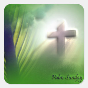 Ostern und Palm Sonntag Quadratischer Aufkleber