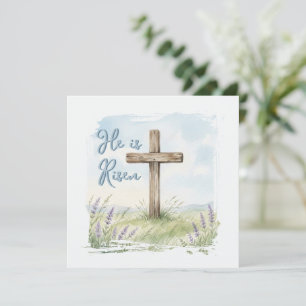 Ostern Wasserfarbe Kreuz Grußkarte Karte