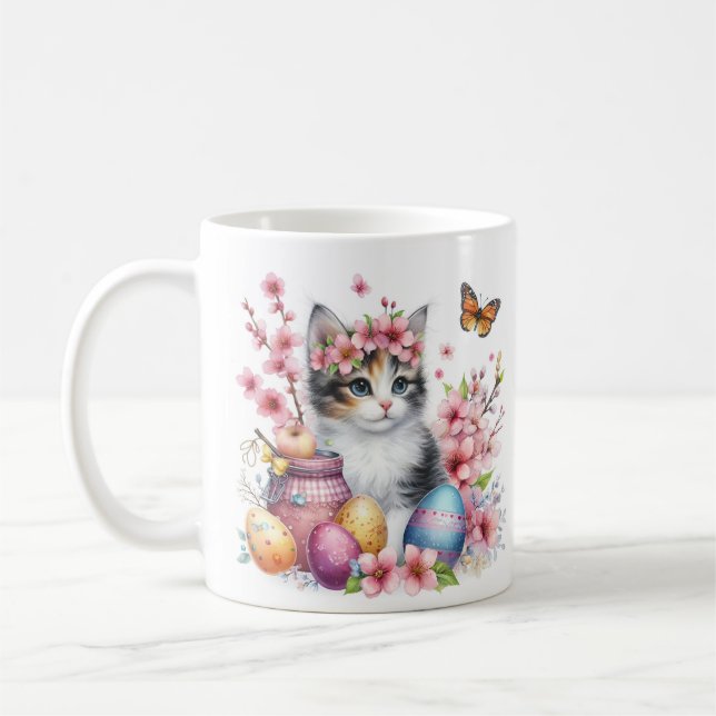 Ostern - Wasserfarbenküste - Kaffeetasse (Links)