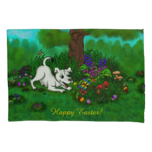 Ostern - Welpe Capo and Butterfly Kissenbezug