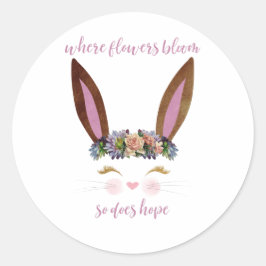 Ostern, wo Blume blühen, so hofft Runder Aufkleber