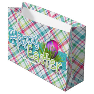 Ostern - Wort-Kunst "fröhlicher Ostern" auf Große Geschenktüte