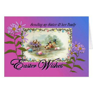 Ostern-Wünsche für Schwester und Familie,