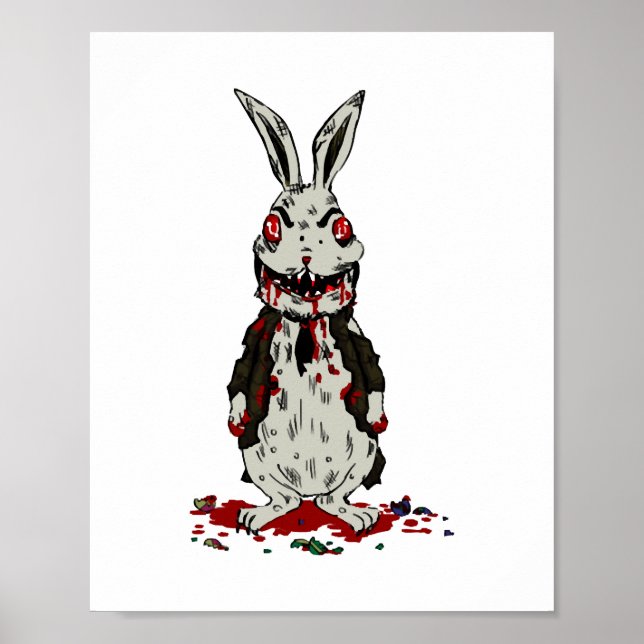 Ostern Zombie Rabbit Halloween Bunny Poster (Vorne)