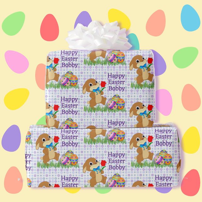 Osternahrung Kindername Niedliche sonnige Eier Geschenkpapier (Von Creator hochgeladen)