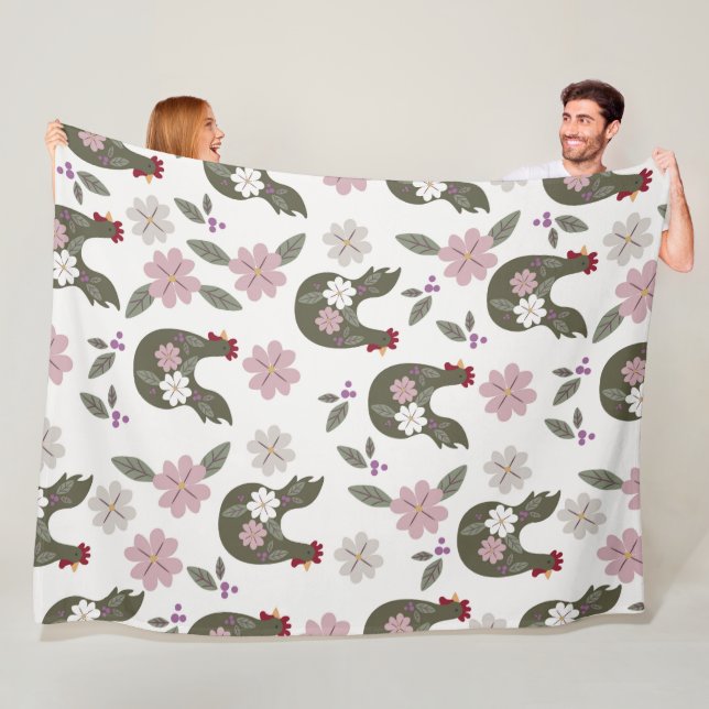 Osternahtloses Muster mit Huhn. Fleecedecke (Beispiel)