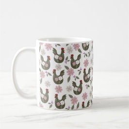 Osternahtloses Muster mit Huhn. Kaffeetasse