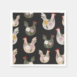 Osternahtloses Muster mit Huhn. Serviette