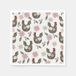 Osternahtloses Muster mit Huhn. Serviette