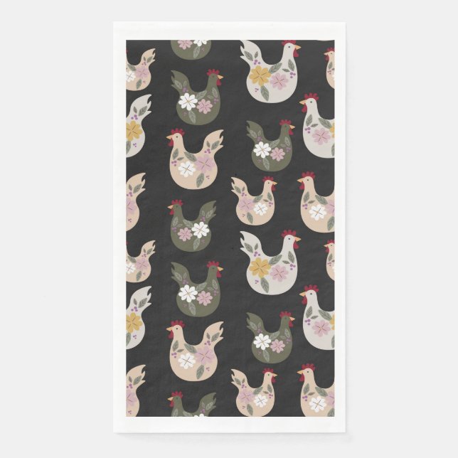 Osternahtloses Muster mit Huhn. Serviette (Vorderseite)