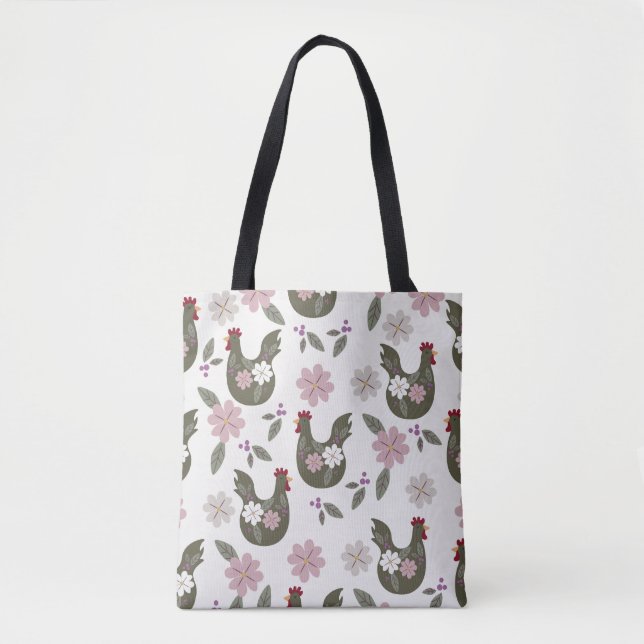 Osternahtloses Muster mit Huhn. Tasche (Vorderseite)