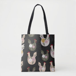 Osternahtloses Muster mit Huhn. Tasche