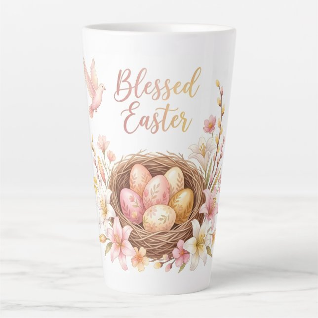Osternest mit Eiern Milchtasse (Vorderseite)