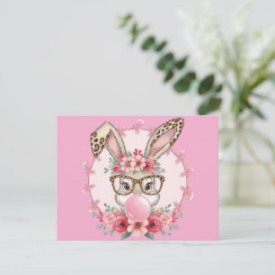 OsterNiedliche Blumenbunny Leopard Geschenk Einladung