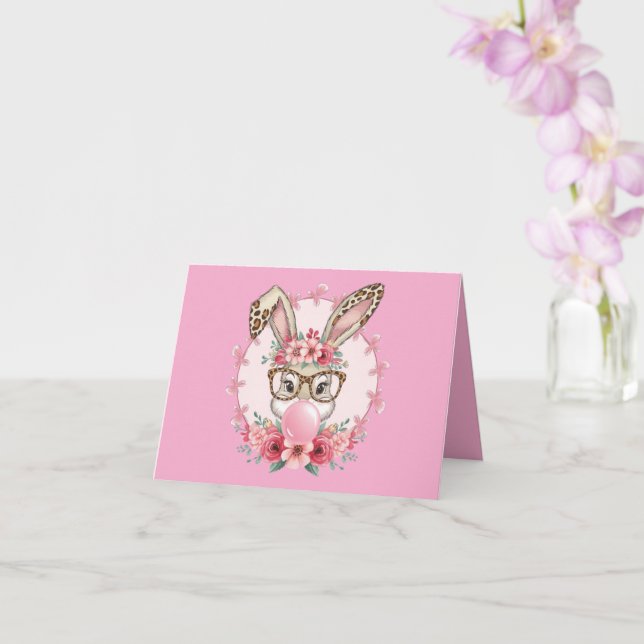 OsterNiedliche Blumenbunny Leopard Geschenk Karte (Orchidee)