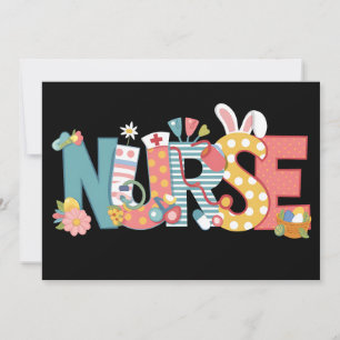Osternurse Stethoscope Bunny Rabbit Eggs Einladung