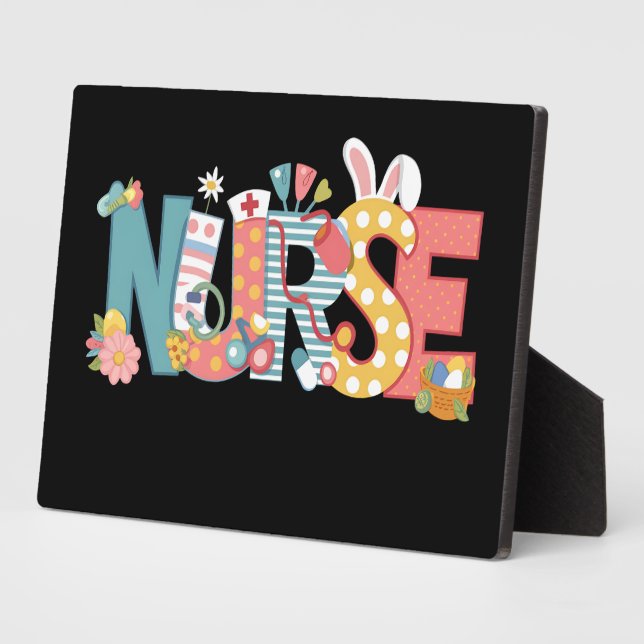 Osternurse Stethoscope Bunny Rabbit Eggs Fotoplatte (Seite)