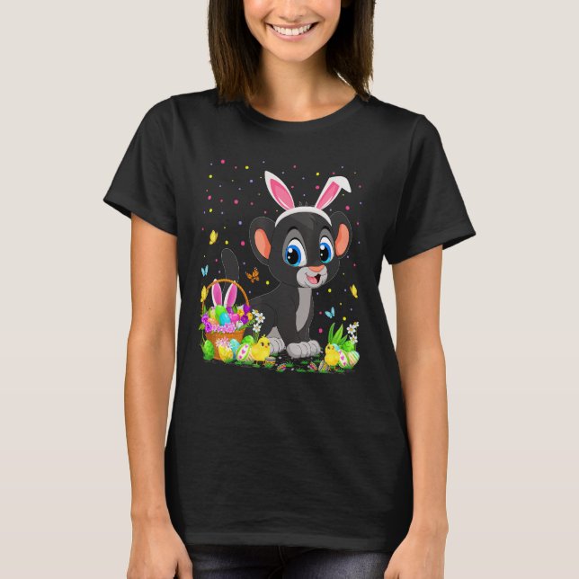 Osterpanther Bunny Egg Jagd Panther Ostern Su T-Shirt (Vorderseite)