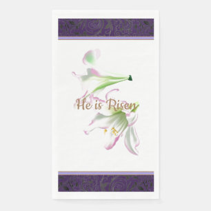 Osterpapier Napkin er ist Risen Osterlilies Serviette
