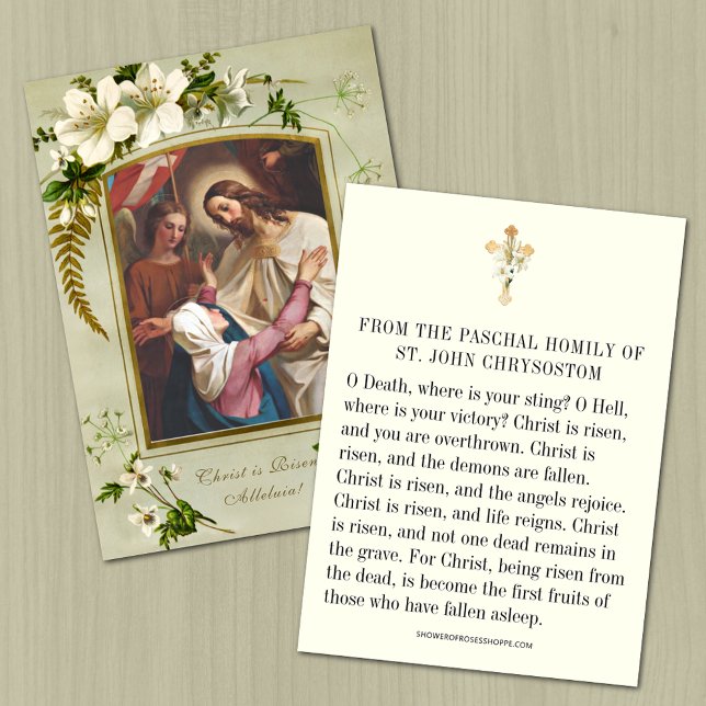 Osterpaschal Homily Gebet St. John Chrysostom Mitteilungskarte (Von Creator hochgeladen)