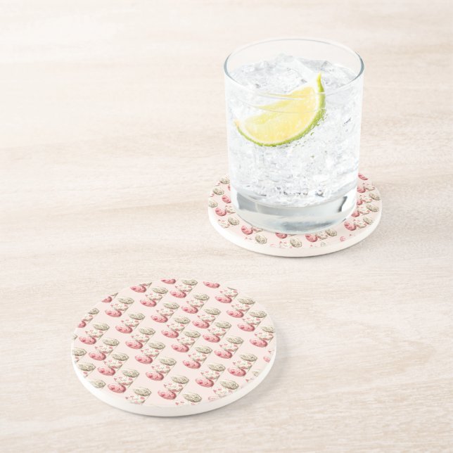 Osterpastel Pink Beige Eier Sandstein Untersetzer (Seite)